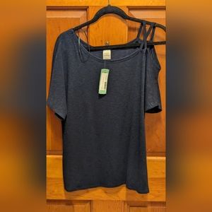 Navy blue women's size large open shoulder